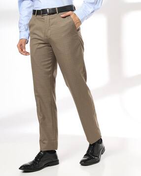 netplay Men Checked Tapered Flat-Front Trousers-picture-17