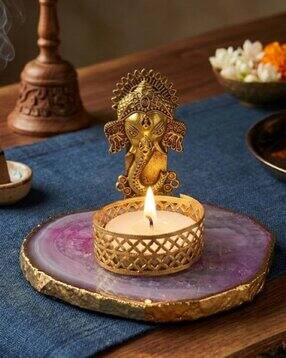 homearte india  Agate Metal Ganesha Tealight -picture-23
