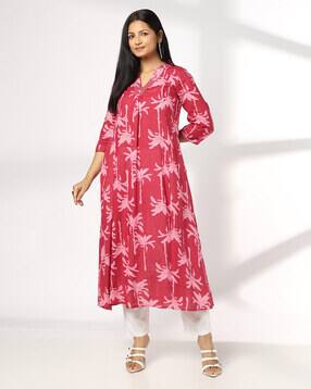 avaasa mix n' match Women Floral Print Flared Kurta-picture-29