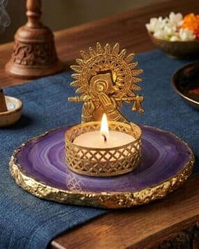 homearte india Agate Metal Krishna Bansi Tealight-picture-37