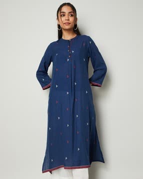 melange by lifestyle Women Geometric Print A-Line Kurta-picture-53