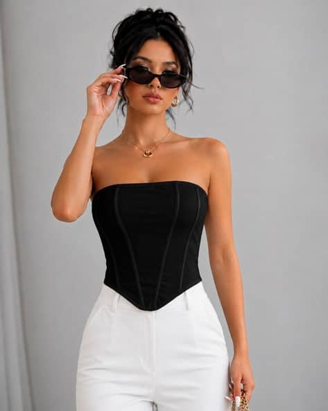 Buda Jeans Co Women Fitted Off-Shoulder Corset
