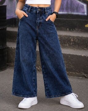kiddopanti Girls Denim Flared Jeans-picture-12