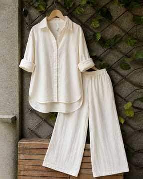 High-Low Shirt & Pants Co-Ord Set-image-27