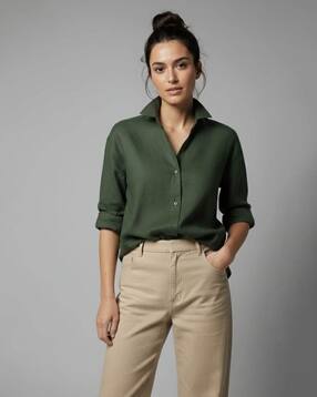 buda jeans co Women Spread-Collar Regular-Fit Shirt-picture-17