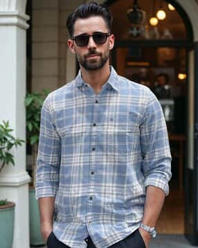 wrogn Men Checked Regular Fit Shirt-picture-15