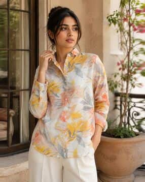 nyrika Women Floral Print Tailored Fit Shirt-picture-24