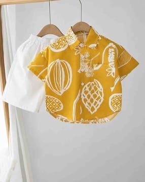 Boys Printed Shirt with Shorts Set-image-17