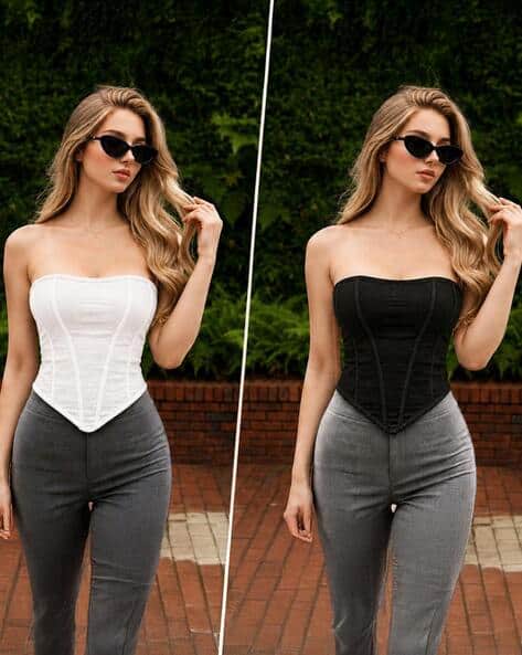 Buda Jeans Co Women Pack of 2 Fitted Off-Shoulder Corsets