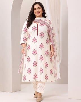 extra love by libas Women Floral Print Straight Kurta Suit Set-picture-51