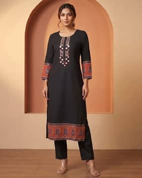 varanga Women Ajrakh Print Straight Kurta-picture-12