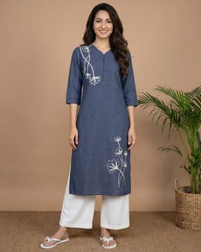 prajsi studio Women Embroidered Straight Kurta -picture-37