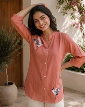 svaraa Women Graphic Print Mandarin-Collar Tunic-picture-43