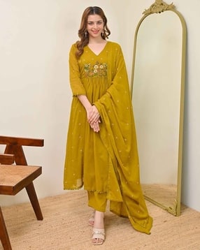 nyrika Women Embroidered 3-Piece Anarkali Kurta Set-picture-33
