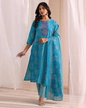 gerua by libas Women Floral Printed Straight Kurta & Pants Set-picture-53