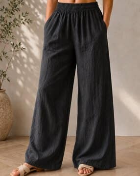 Women Wide Leg High-Rise Trousers