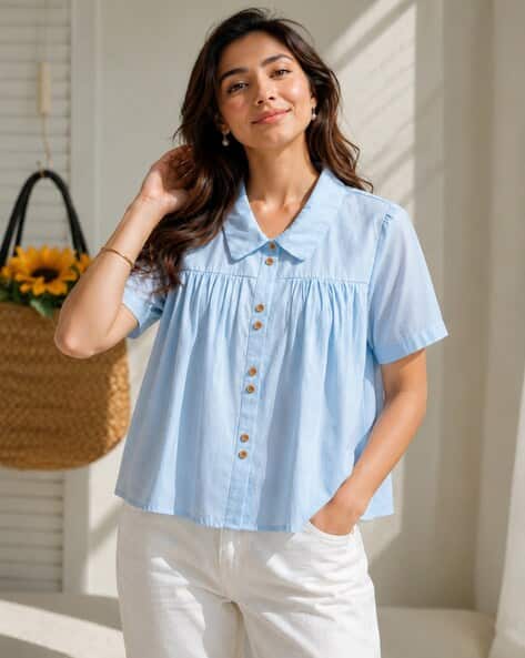 Buda Jeans Co Women Relaxed Fit Casual Top
