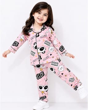 kuchipoo Girls Printed Nightwear Set-picture-40