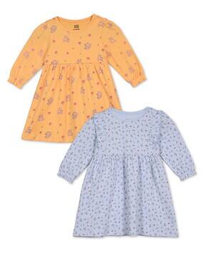 mini klub Girls Pack of 2 Printed Fit & Flare Dresses-picture-32