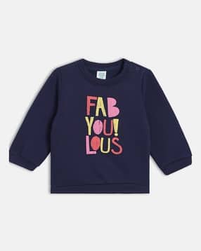 mini klub Girls Typographic Round-Neck Sweatshirt-picture-26