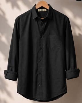 Men Regular Fit Shirt with Patch Pocket-image-20