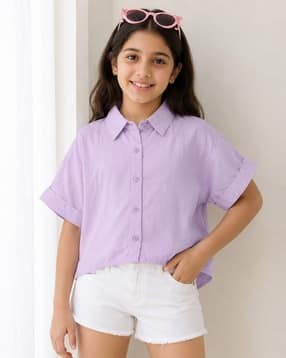 Girls Shirt Top with Collar Neck-image-10
