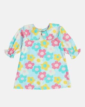 mini klub Girls Floral Print A-Line Dress-picture-24