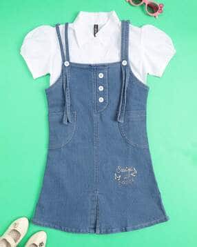 v-mart Girls Embroidered Collar-Neck A-Line Frock-picture-32