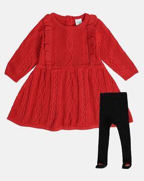 mini klub Girls Cable-Knit Fit & Flare Dress with Pants-picture-22