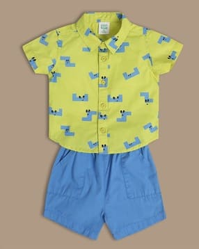 Boys Printed Shirt & Shorts Set-image-37