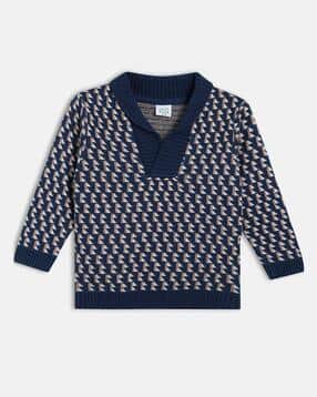 mini klub Boys Geometric Print Round Neck Sweater-picture-39