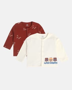 mini klub Boys Pack of 2 Printed Round-Neck Vests-picture-19