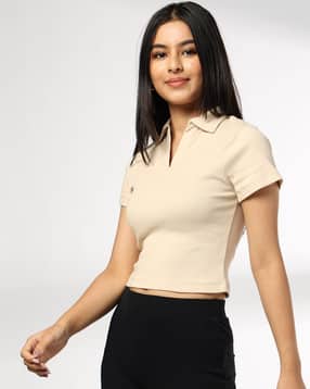 rio basic Women Ribbed Regular Fit Polo T-Shirt-picture-17