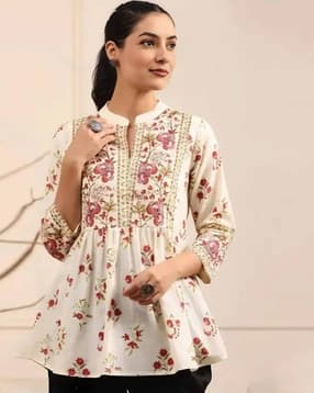 svaraa Women Floral Print Relaxed Fit Tunic-picture-31