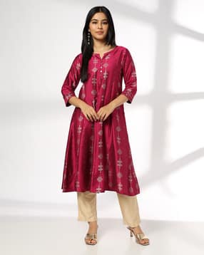 avaasa mix n' match Women Printed Flared Kurta-picture-20