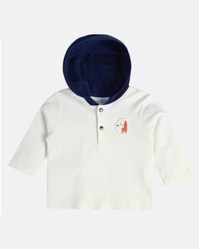 mini klub Boys Ribbed Regular Fit Cotton Hooded Sweatshirt-picture-40