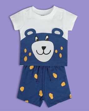 Boys Graphic Print T-Shirt & Shorts Set-image-14