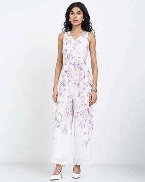 annabelle by pantaloons Women Floral Print V-Neck Jumpsuit-picture-14