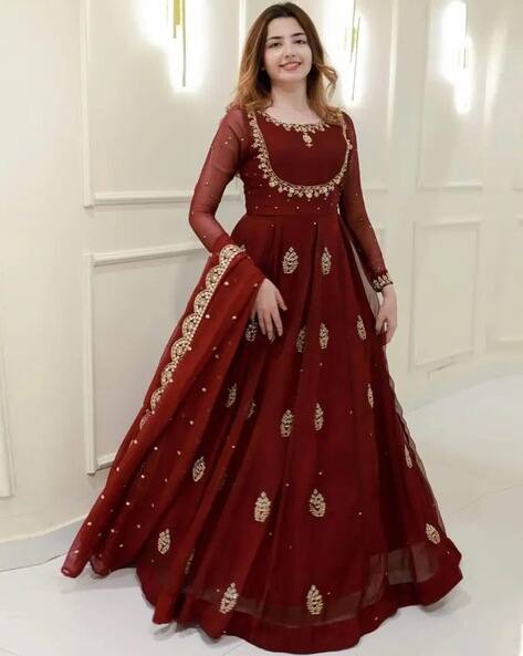 HB VENTURE Women Embroidered Anarkali Kurta & Dupatta Set