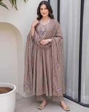 nyrika Embroidered Anarkali Kurta with Pants & Dupatta -picture-50