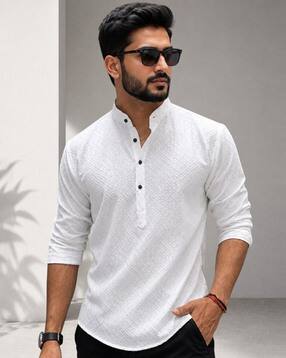 shoolin Men Embroidered Regular Fit Short Kurta-picture-36