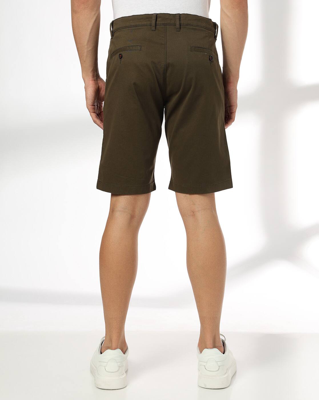 MOCK LINEN SHORTS, OLIVE, 28