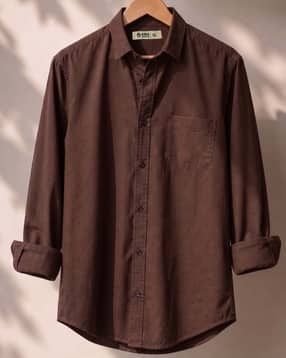 Men Regular Fit Shirt with Patch Pocket-image-21