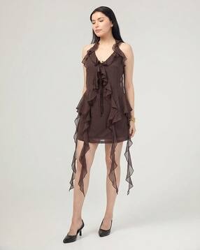STYLIA Ruffle A-Line Dress