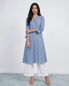 melange by lifestyle Women Striped A-Line Kurta-picture-14