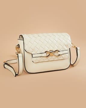 code by lifestyle Woven Sling Bag with Detachable Strap-picture-53