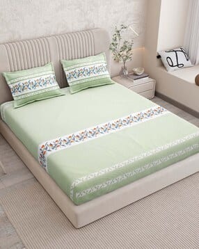 indras Striped King-Size Bedsheet with Pillow Covers-picture-21