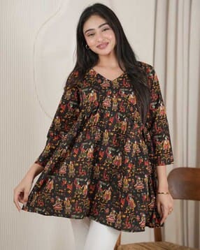 nyrika Women Floral Print Flared Tunic-picture-13