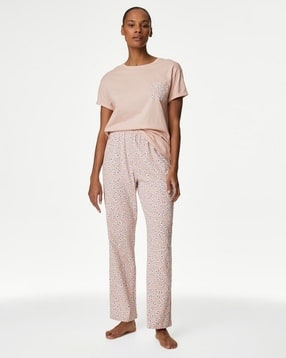marks & spencer Women Floral Print Top & Pyjamas Night Wear Set-picture-25