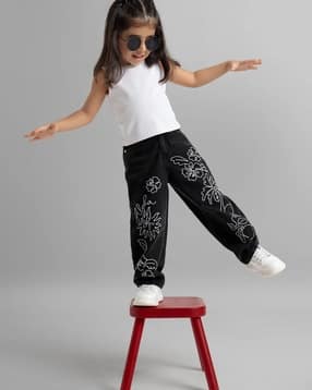 hopscotch Girls Floral Print Relaxed Jeans-picture-15